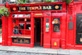 The Temple Bar red entrance door. Dublin, Ireland
