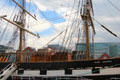 Masts of Jeanie Johnstone Tall Ship. Dublin, Ireland.