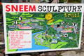 Colorful map of Sneem sculpture trail. Sneem, Ireland.
