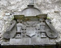 Carved coat of arms in cathedral at Rock of Cashel. Cashel, Ireland.