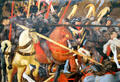 Detail of lances in battle of San Romano painting by Paolo Uccello at Uffizi Gallery. Florence, Italy.