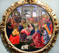 Adoration of the Magi painting by Ghirlandaio at Uffizi Gallery. Florence, Italy.