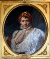 Porcelain painted portrait of Napoleon I made by Sèvres of Paris at Pitti Palace Ceramics Museum. Florence, Italy.