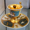 Vienna porcelain cup & saucer at Pitti Palace Ceramics Museum. Florence, Italy.