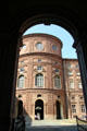 Courtyard of Palazzo Carignano with baroque facade of Subalpine chamber, site of Italy's first Parliament. Turin, Italy.