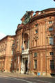Baroque facade of Palazzo Carignano on Piazza Carignano. Turin, Italy.