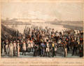 Mustering Italian militia on Feb. 18, 1812 during era of Kingdom of Italy graphic at Risorgimento Museum. Turin, Italy.
