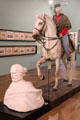 Design feature of Garibaldi monument in Savona & Giuseppe Garibaldi on horseback modeled from graphic at Risorgimento Museum. Turin, Italy.
