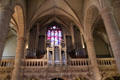 Organ, arches & vaulting of Cathedral of Our Lady. Luxembourg, Luxembourg.