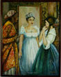 Portrait of Empress Josephine with Creole attendant in Pagerie Museum. Trois Islet, Martinique