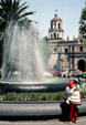 Fountain in Coyoacán Square in southern Mexico City. Mexico City, Mexico.