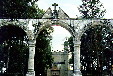 Arches of entrance to monastery in Huejotzingo. Mexico.