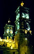 The Cathedral at night in Puebla. Mexico.