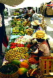 Women selling their fruits & vegetables at market in Acatlán. Mexico.