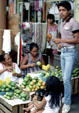 Market scene with fruit sellers in Mérida. Mexico.