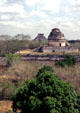 Looking north towards Caracol observatory & Pyramid of Kukulkán at Chichén Itzá. Mexico.