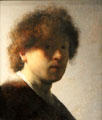 Self-portrait by Rembrandt van Rijn at Rijksmuseum. Amsterdam, NL.