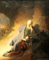 Jeremiah Lamenting the Destruction of Jerusalem painting by Rembrandt van Rijn at Rijksmuseum. Amsterdam, NL.