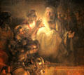 Denial of St Peter painting by Rembrandt van Rijn & pupils at Rijksmuseum. Amsterdam, NL.