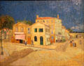 Painting of Yellow house in Arles rented as artist's studio & living quarters which Vincent shared with Paul Gauguin by Vincent van Gogh at Van Gogh Museum. Amsterdam, NL.