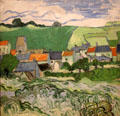 View of Auvers painting by Vincent van Gogh at Van Gogh Museum. Amsterdam, NL.