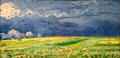Wheatfield under thunderclouds painting by Vincent van Gogh at Van Gogh Museum. Amsterdam, NL.