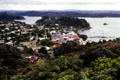 Overview of historic village of Russell from Flagstaff Hill. New Zealand.