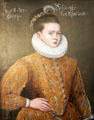 Portrait of James VI by Adrian Vanson most likely used for marriage negotiations with Danish king for hand of Anne of Denmark in royal apartments at Edinburgh Castle. Edinburgh, Scotland