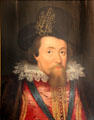 Copy of portrait of James VI & I after John de Critz the Elder in royal apartments at Edinburgh Castle. Edinburgh, Scotland