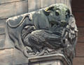 Carved bull & eagle with snake at Scottish National War Memorial. Edinburgh, Scotland.