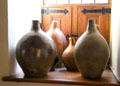 Stoneware jugs at Gladstone's Land tenement house. Edinburgh, Scotland.