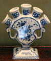 Tin-glazed earthenware flower vase in Georgian room at Gladstone's Land tenement house. Edinburgh, Scotland.