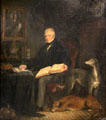 Sir Walter Scott in his study at Abbotsford painting by Robert Graves after painting by David Wilkie at Writers' Museum. Edinburgh, Scotland.