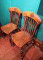 Elm sidechairs from Robert Burns' house in Dumfries at Writers' Museum. Edinburgh, Scotland