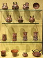 Collection of Nazca ceramics from Peru at National Museum of Scotland. Edinburgh, Scotland.