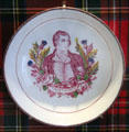 Robert Burns porcelain saucer at National Museum of Scotland. Edinburgh, Scotland.