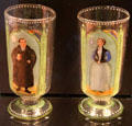 Goblets painted with Martin Luther & his wife Katharina von Bora from Germany at National Museum of Scotland. Edinburgh, Scotland.