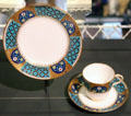 Porcelain tea cup & plate by Christopher Dresser made by Minton & Co. of Stoke-on-Trent, England at National Museum of Scotland. Edinburgh, Scotland.