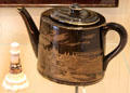 Edinburgh International Exhibition teapot possibly by Alloa Pottery at National Museum of Scotland. Edinburgh, Scotland