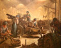Women Munitions Workers at Weir's of Cathcart painting by Tom Purvis at National Museum of Scotland. Edinburgh, Scotland.