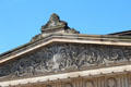 Pediment of Royal Scottish Academy building, now part of National Gallery of Scotland. Edinburgh, Scotland.