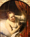 Woman in Bed painting (1647) by Rembrandt van Rijn at National Gallery of Scotland. Edinburgh, Scotland.