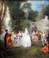 Fêtes Vénitiennes painting by Antoine Watteau at National Gallery of Scotland. Edinburgh, Scotland.