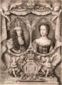 William & Mary, King & Queen of England, Scotland, France & Ireland engraving by Robert White at National Portrait Gallery of Scotland. Edinburgh, Scotland.