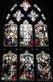 Baptism of our Lord; Calling of the Apostles; First Miracle at Cana; Healing the Sick stained glass windows by Ballantine of Edinburgh at St Giles Cathedral. Edinburgh, Scotland.