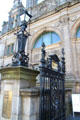 Iron gates & lamp of Central Library. Edinburgh, Scotland.