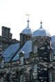 Scots Renaissance towers of Lauriston Place seen from Greyfriars Kirk yard. Edinburgh, Scotland.