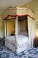 Four poster bed by with original embroidered hangings in bedchamber at Georgian House museum. Edinburgh, Scotland.