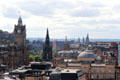 New Town spires seen from Calton Hill. Edinburgh, Scotland.