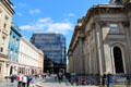 GOMA with heritage & modern blue glass building on Royal Exchange Square. Glasgow, Scotland.